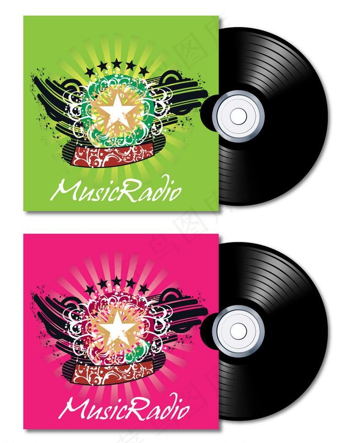 音乐cd包装图片ai矢量模版下载