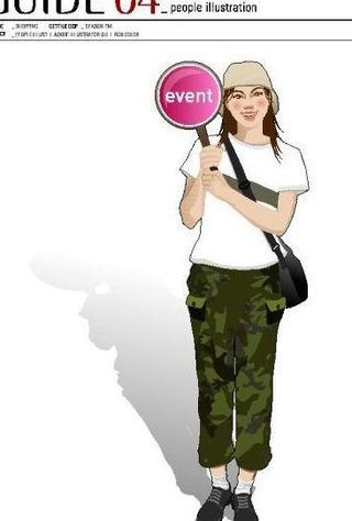 校园美女矢量图