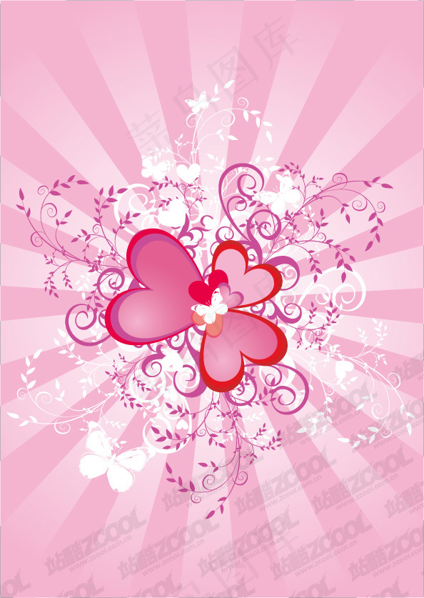 2款精美心形花纹