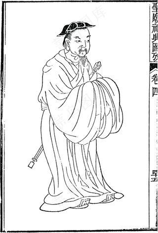 古版人物 木刻版画 中国传统文化_...