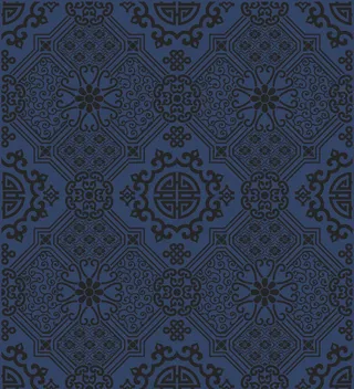 中国中式和风民族风格蓝色花纹瓷器手绘背景底纹图案矢量图片素材