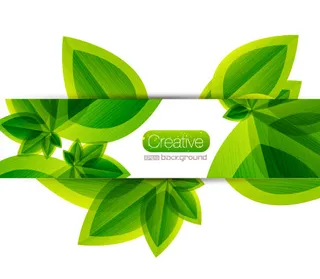 矢量绿色树叶创意图形