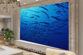 豪华别墅海洋背景墙效果图