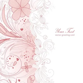 花的贺卡矢量插画