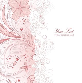 花的贺卡矢量插画