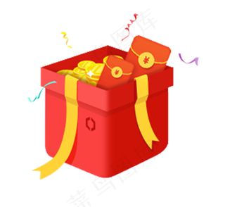 手绘卡通红包礼盒