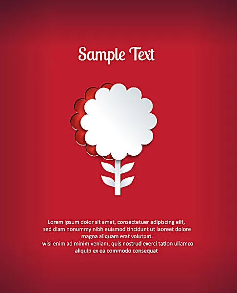 白色纸花红色背景eps,ai矢量模版下载