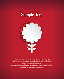 白色纸花红色背景