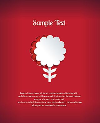 白色纸花红色背景