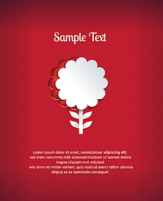 白色纸花红色背景