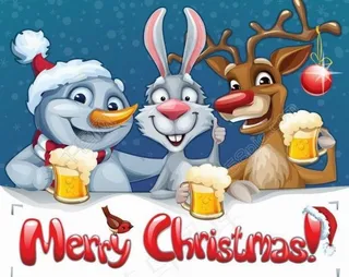 卡通动物圣诞背景图片
