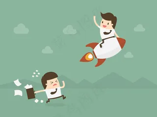 卡通商业精英矢量图片