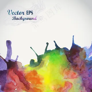 水彩手绘角设计水彩画组成与空元素的...