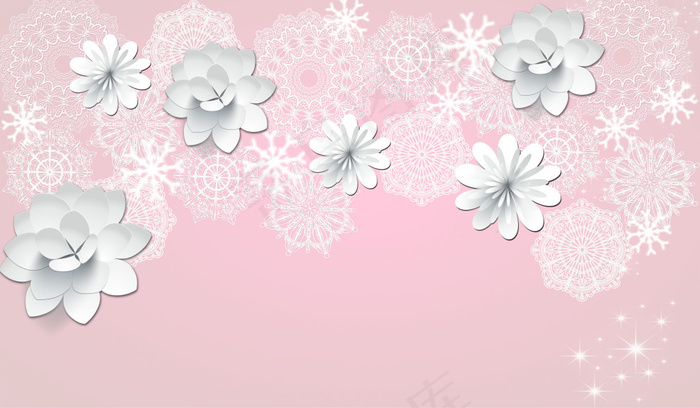 蕾丝花背景(7087X4134(DPI:30))psd模版下载