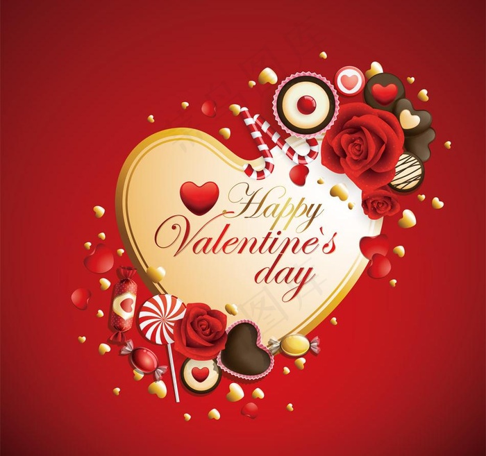情人节爱心糖果背景图片