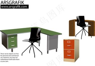 办公家具矢量素材