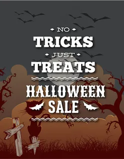 万圣节销售海报矢量素材