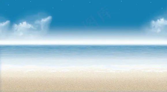 蓝天大海海滩图片