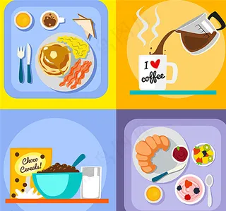 美味早餐设计矢量素材图片