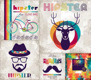 5款缤纷时尚插画矢量素材