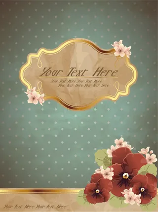 浪漫复古卡片设计矢量素材