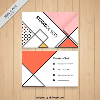 橙色色调的名片