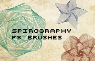 旋转交叠几何图案psd笔刷素材