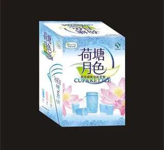 荷墉月色水杯包装礼盒 (展开图)图...