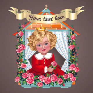 粉红玫瑰鲜花边框矢量素材