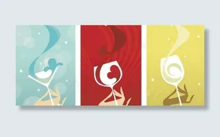 女性的手和玻璃矢量素材