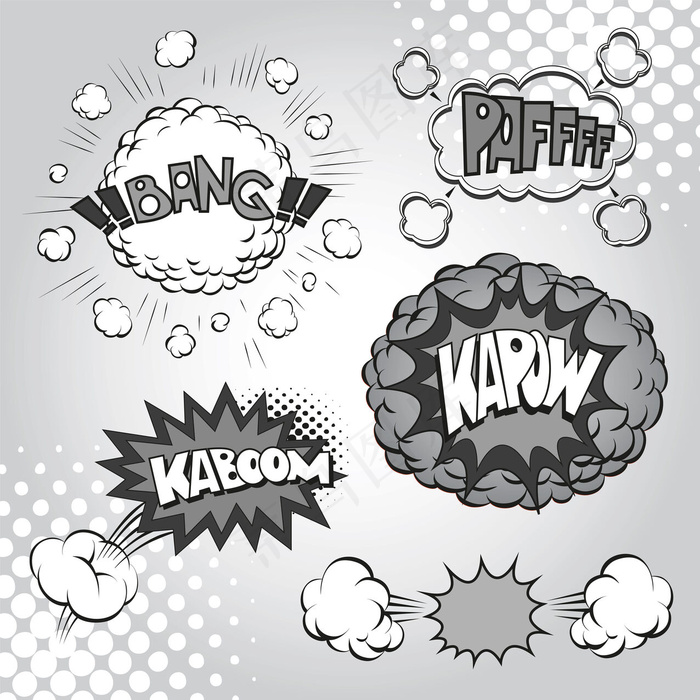 爆炸气泡02-矢量素材