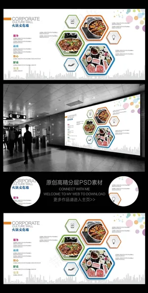 火锅文化火锅店文化墙模板