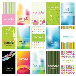 多款春日唯美圆点线条卡片背景素材模...