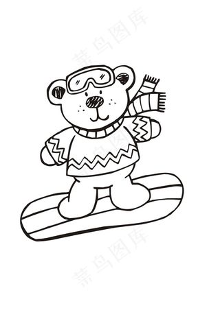 卡通动物简笔画小熊