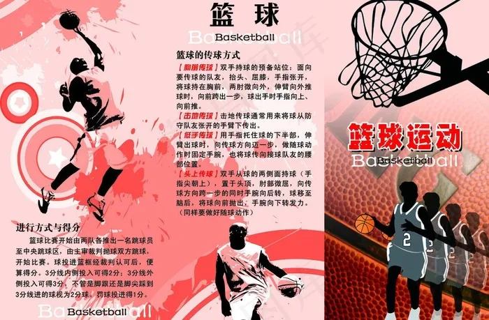 篮球运动三折页图片(3579X2551(DPI:300))psd模版下载