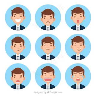 卡通人物扁平化可爱各种职业矢量素材