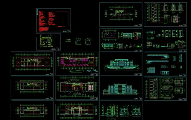 办公大楼全套CAD建筑图图片
