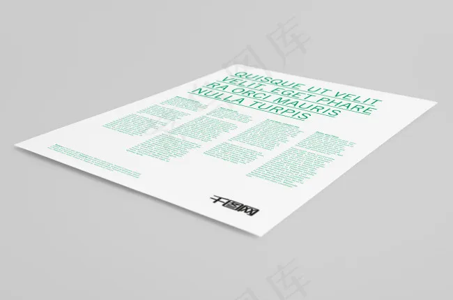 单张英文字折页海报样机(4000X2650(DPI:240))psd模版下载