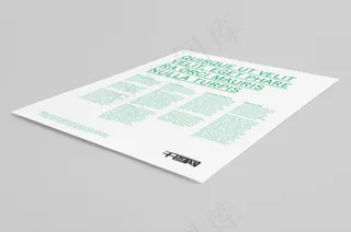 单张英文字折页海报样机