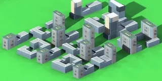 城市规划商城商业街办公楼建筑模型