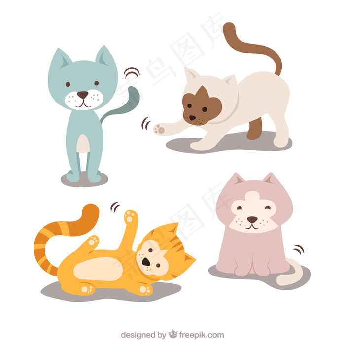 可爱卡通矢量猫