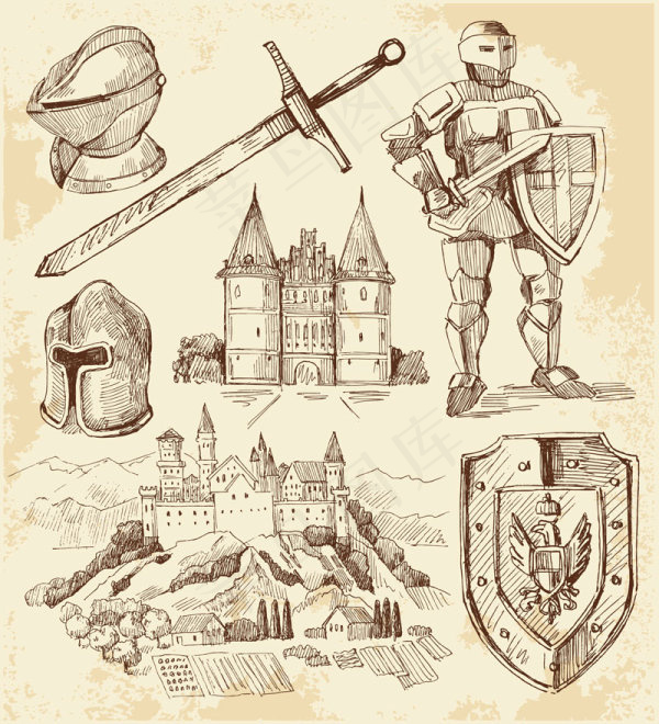 线条战士—矢量素材