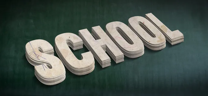 颓废的纸张组成的3D立体字PSD模...