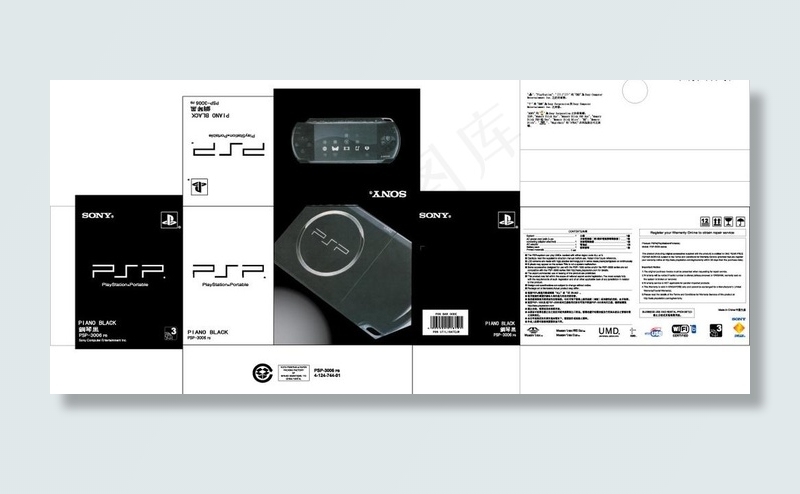 PSP彩盒ai矢量模版下载