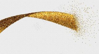 金色扩散彩带粉末碎片免扣PNG素材