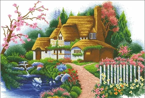 十字绣源文件梦幻小屋