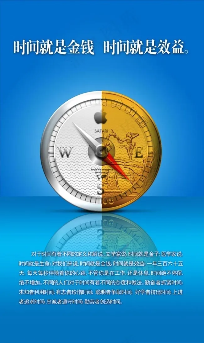 时间观念金鱼效益岁月钟表时钟司南指...psd模版下载