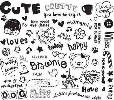 个性涂鸦英文艺术字矢量图 AI 个性涂鸦英文艺术字矢量图 AI