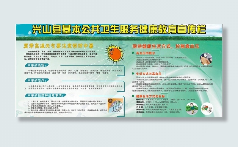 中暑高血压展板图片cdr矢量模版下载