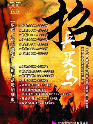 招兵买马 招聘 创意 复古 古代将士 红色夕阳图片